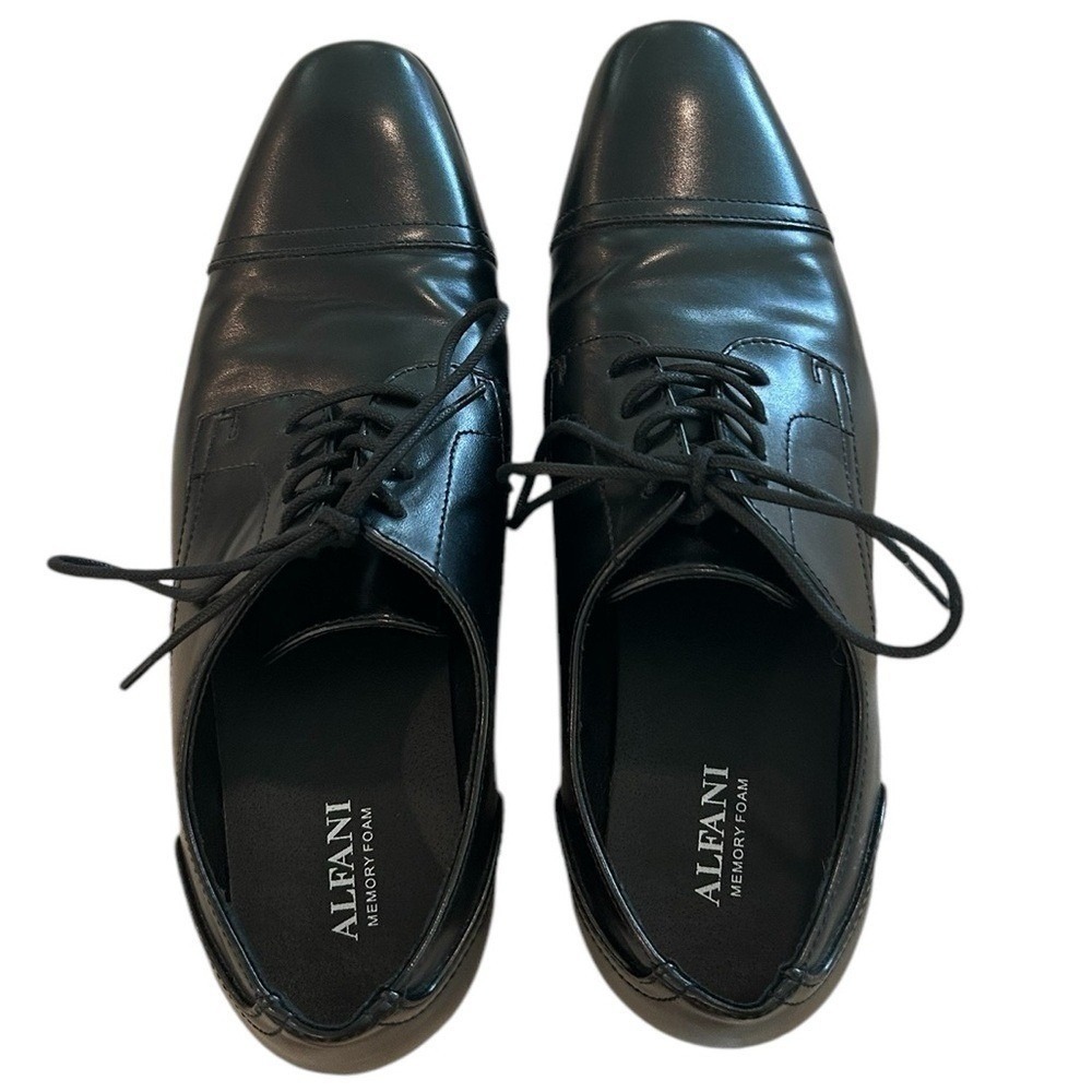 Alfani Men's Black Oxford Shoe Size 10.5M w/Memory Foam - Excellent Condition